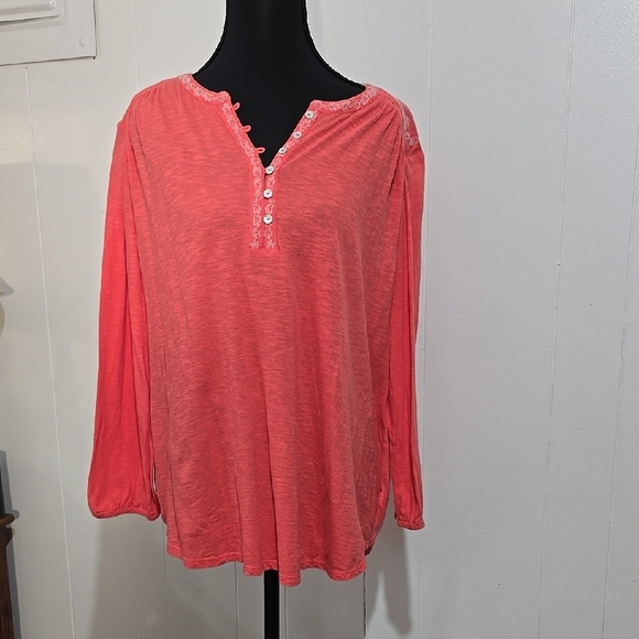 Lucky Brand Tops - Lucky Brand Long Sleeve Orange Blouse L